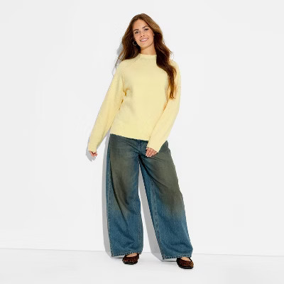 Women's Turtleneck Boucle Tunic Pullover Sweater - Wild Fable™ | Target