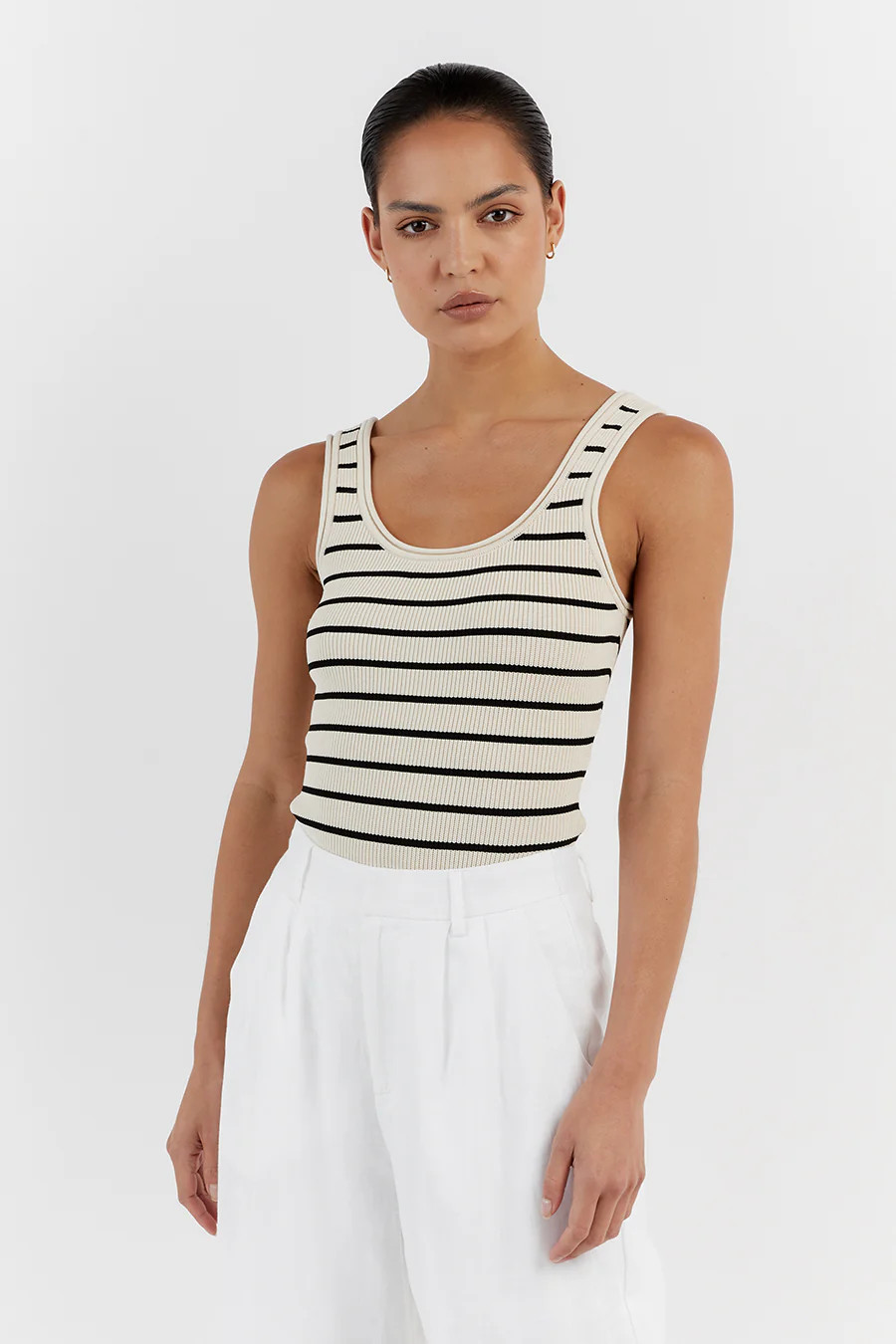 BILLIE BUTTER STRIPE KNIT TANK | DISSH