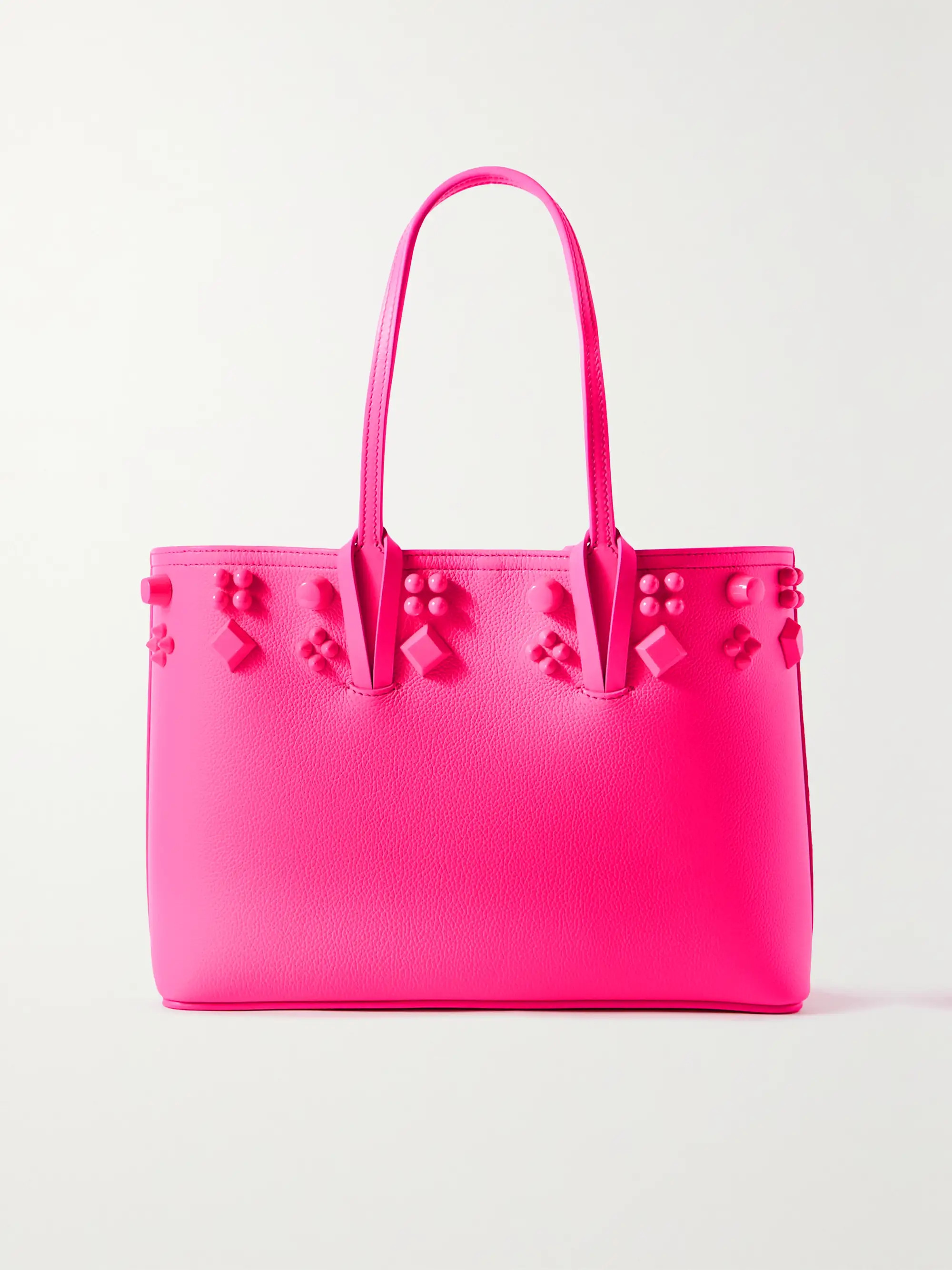 Pink Cabata small embellished textured-leather tote | CHRISTIAN LOUBOUTIN | NET-A-PORTER | NET-A-PORTER (US)