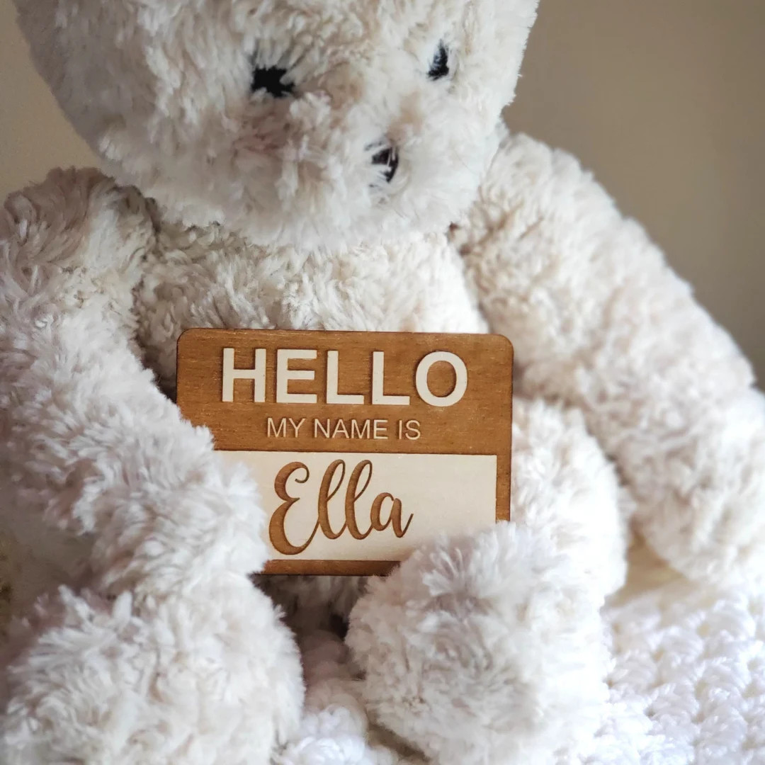 Wooden Hello My Name is Sign Birth Announcement Sign Baby - Etsy | Etsy (US)
