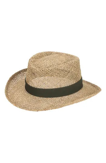 San Diego Hat Stiff Seagrass Straw Fedora in Natural at Nordstrom Rack | Nordstrom Rack