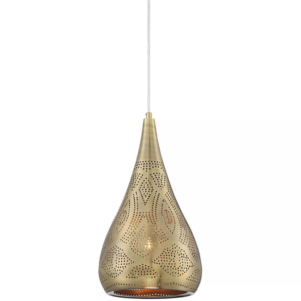Possini Euro Design Safi Brass Mini Pendant Light 9" Wide Modern Cutouts Droplet Shade for Dining... | Target
