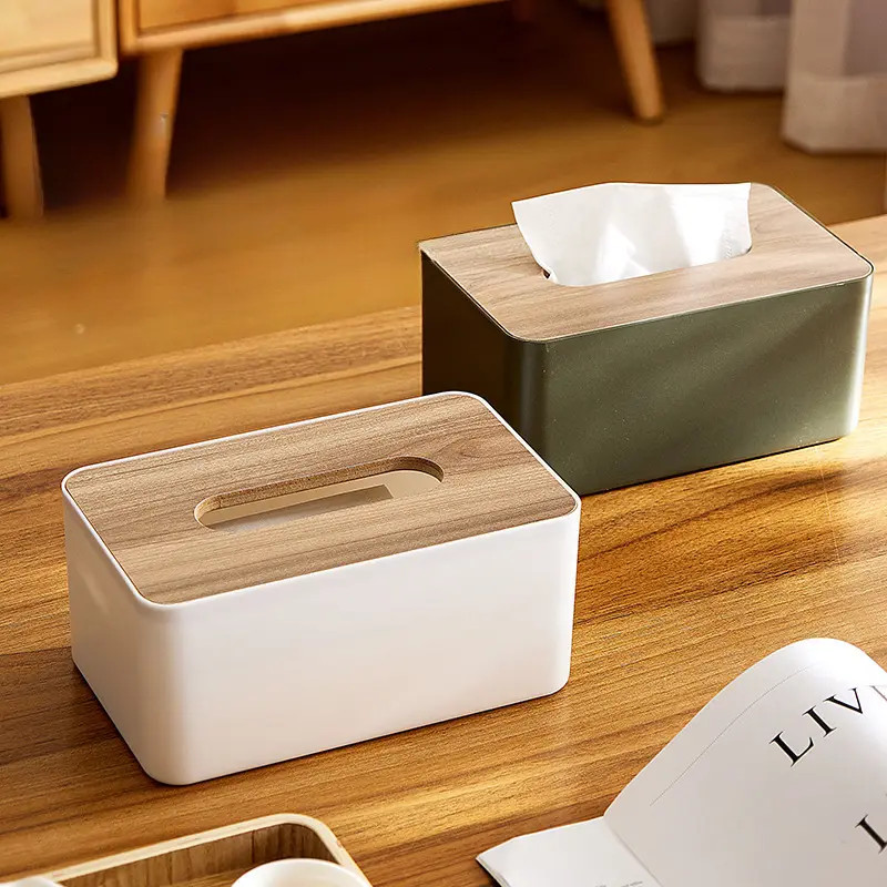 Wooden Tissue Holder Household Paper Towel Storage Box - Temu Canada | Temu Affiliate Program