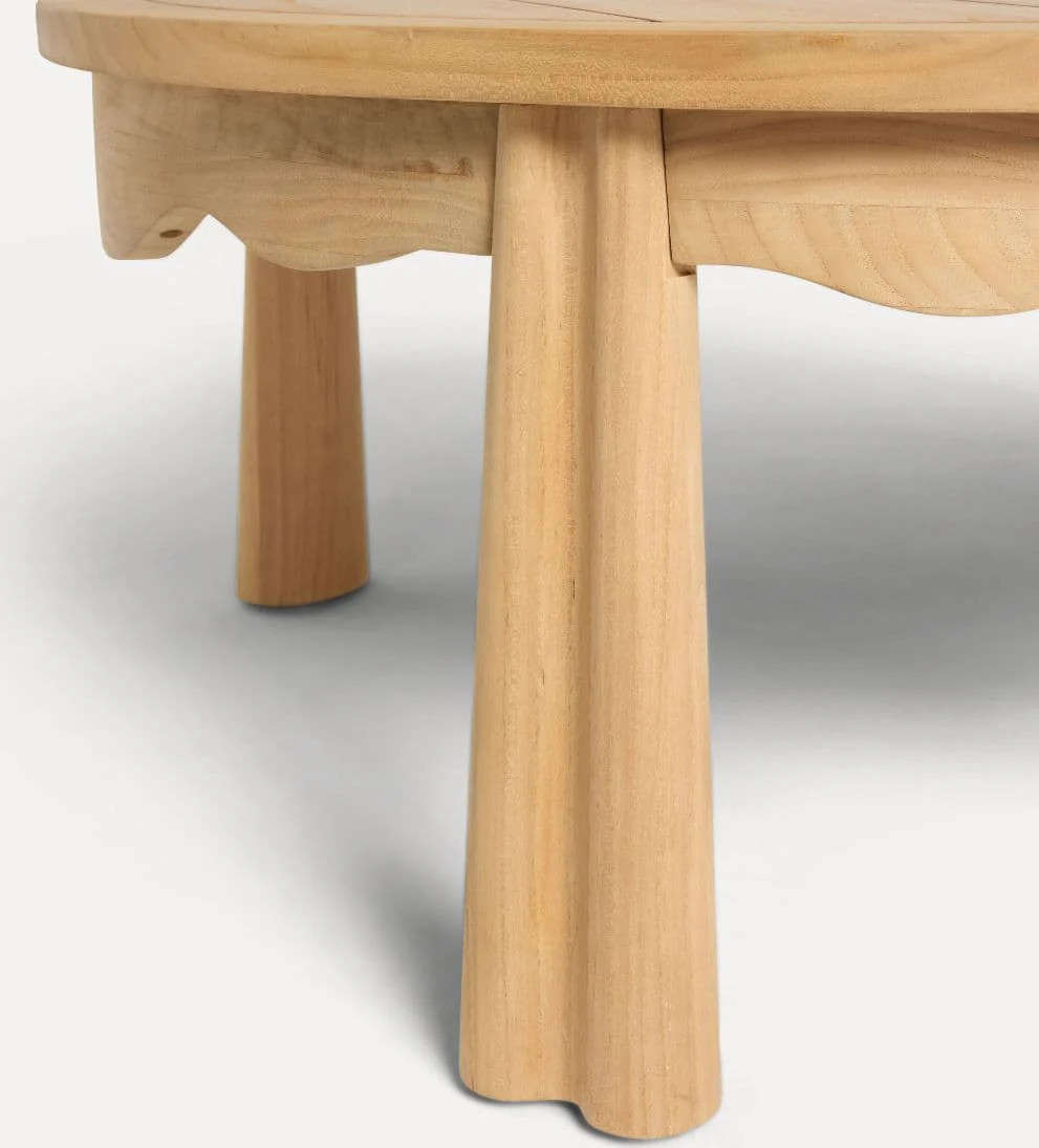Flora Teak Scalloped Outdoor Coffee Table | Le Maé