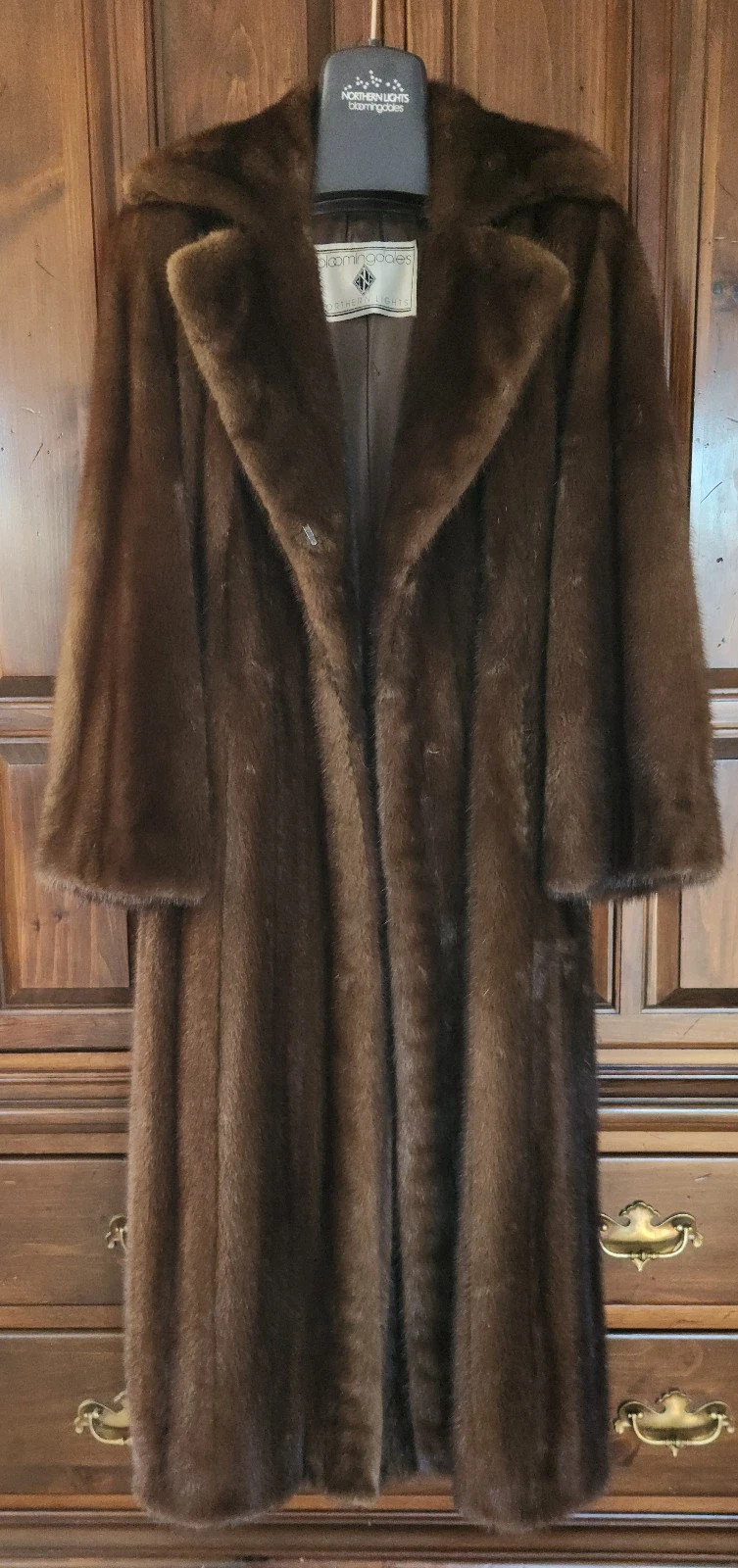 Full Length Mink Brown Fur Coat size S/M (Bloomingdales Northern Lights) | eBay US