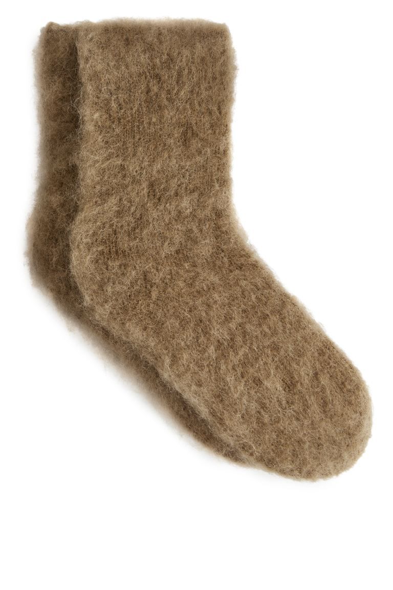 Mohair Blend Socks - Dark Beige - Ladies | H&M GB | H&M (UK, MY, IN, SG, PH, TW, HK)