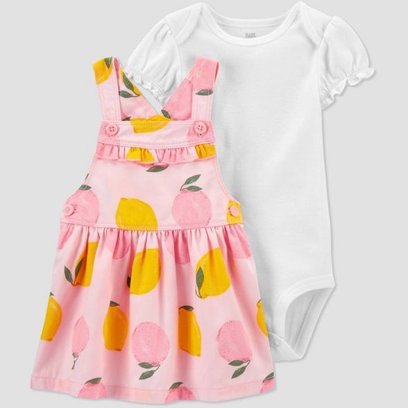 Baby Girls' Lemon Skirtall Top & Bottom Set - Just One You® made by carter's Pink/Yellow | Target