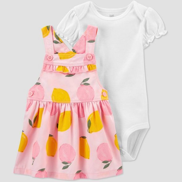 Baby Girls' Lemon Skirtall Top & Bottom Set - Just One You® made by carter's Pink/Yellow 6M | Target