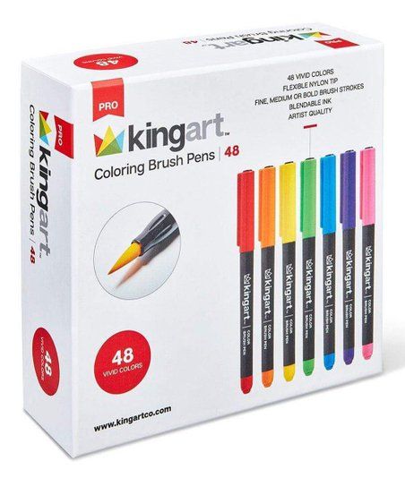 KINGART™ Coloring Brush Pens - Set of 48 | Zulily