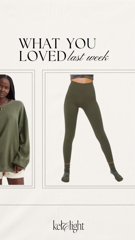 What you loved last week🤍 these leggings! I have in pink as welll! So cute with matching crewneck! I wear a large #aerie #leggings #lounge 

#LTKmidsize #LTKstyletip