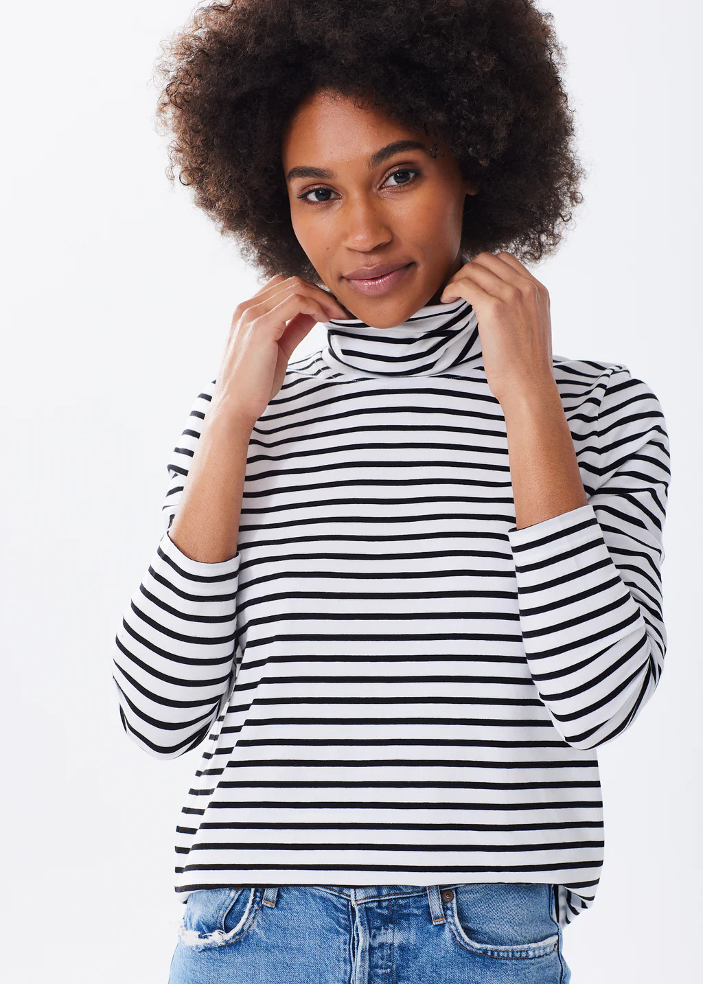 The Turtleneck Tee - Striped | Alice Walk