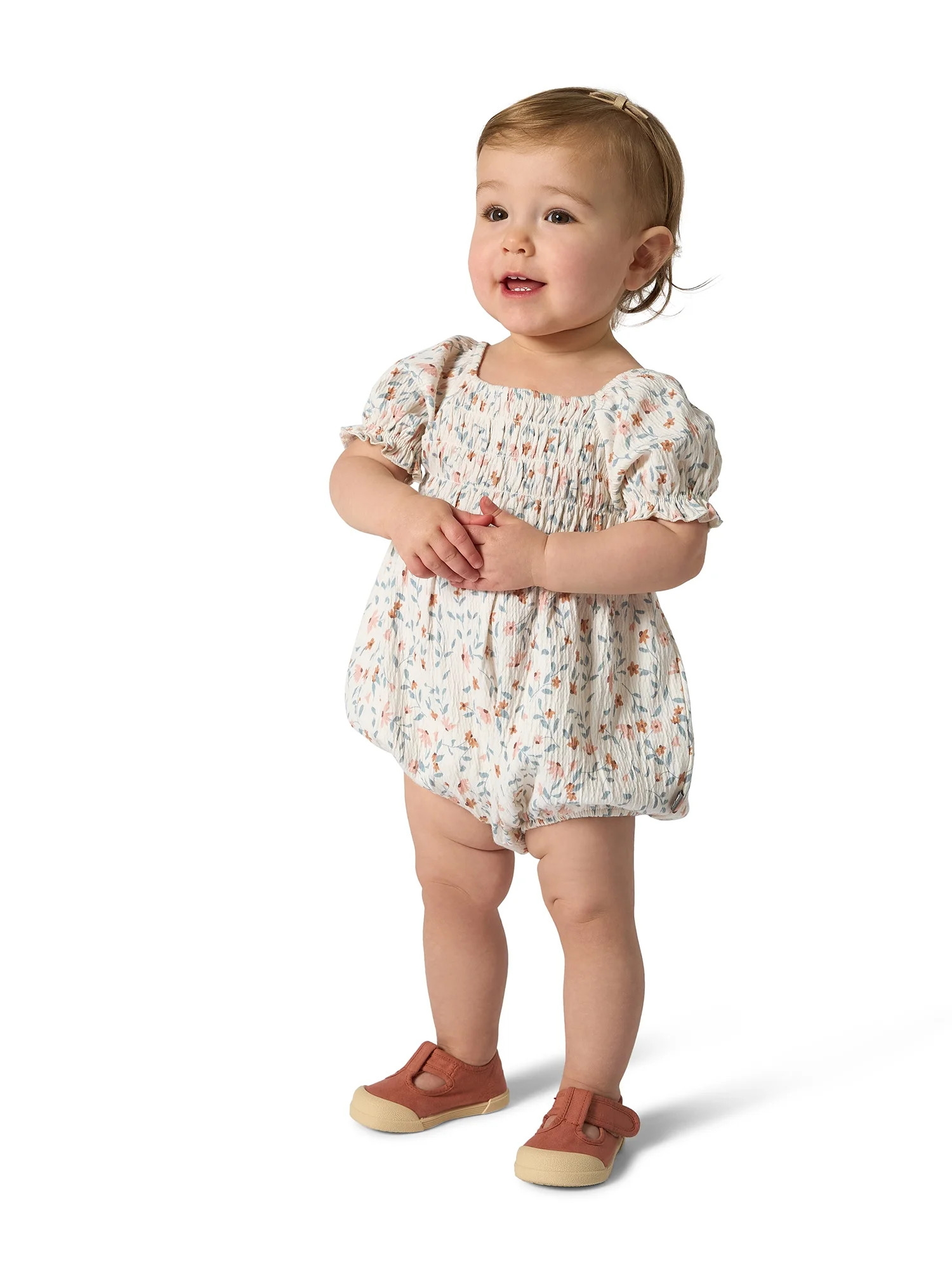 Modern Moments by Gerber Baby Girl Smocked Bubble Romper, Sizes 0/3 Months - 24 Months | Walmart (US)
