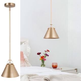 LNC Modern Gold Pendant Light with Metal Bell Shade, Glam Hanging Light for Kitchen Island Living... | The Home Depot