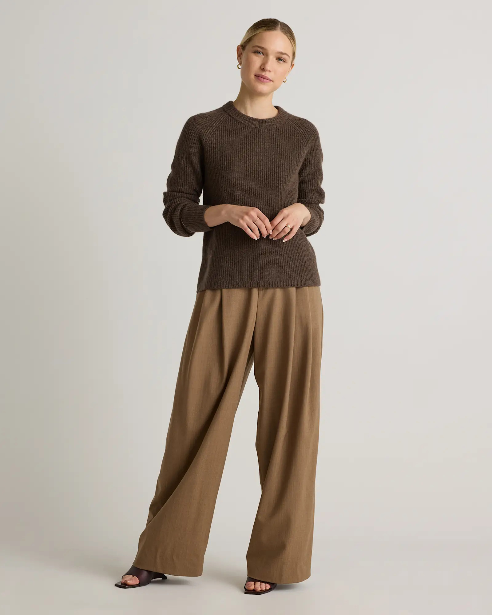 Mongolian Cashmere Fisherman Crewneck Sweater | Quince