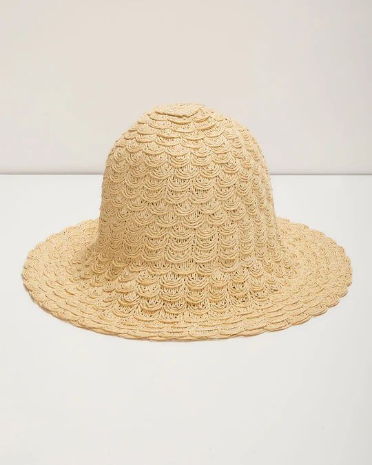 Lighthouse Scallop Edge Straw Bucket Hat | VICI Collection