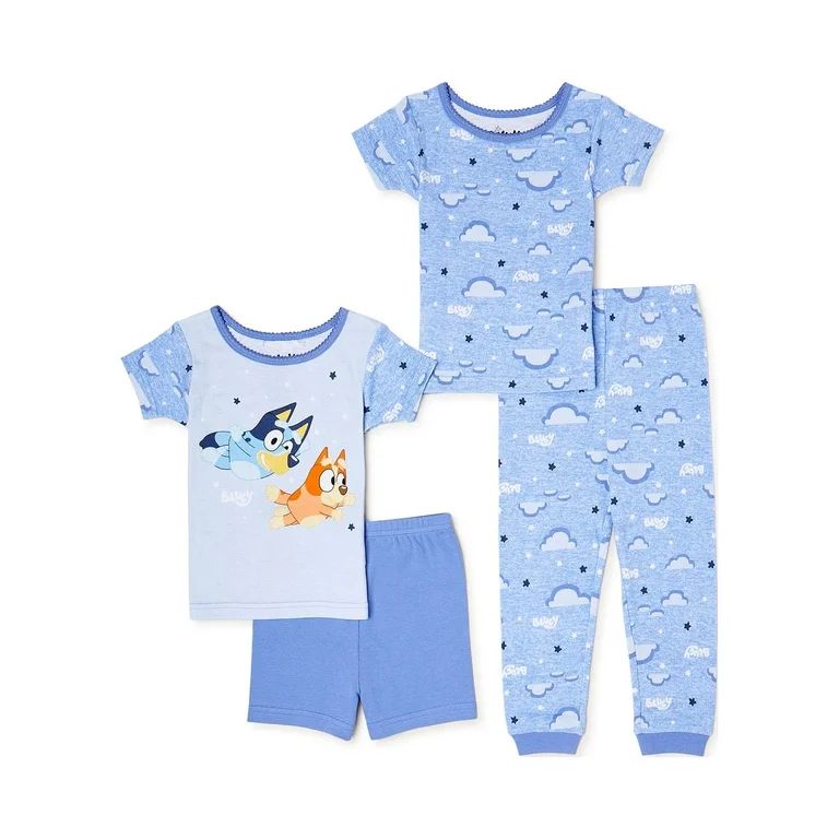 Bluey Toddler Girl T-Shirt, Short, and Pants Pajama Set, 4-Piece, Sizes 2T-5T - Walmart.com | Walmart (US)