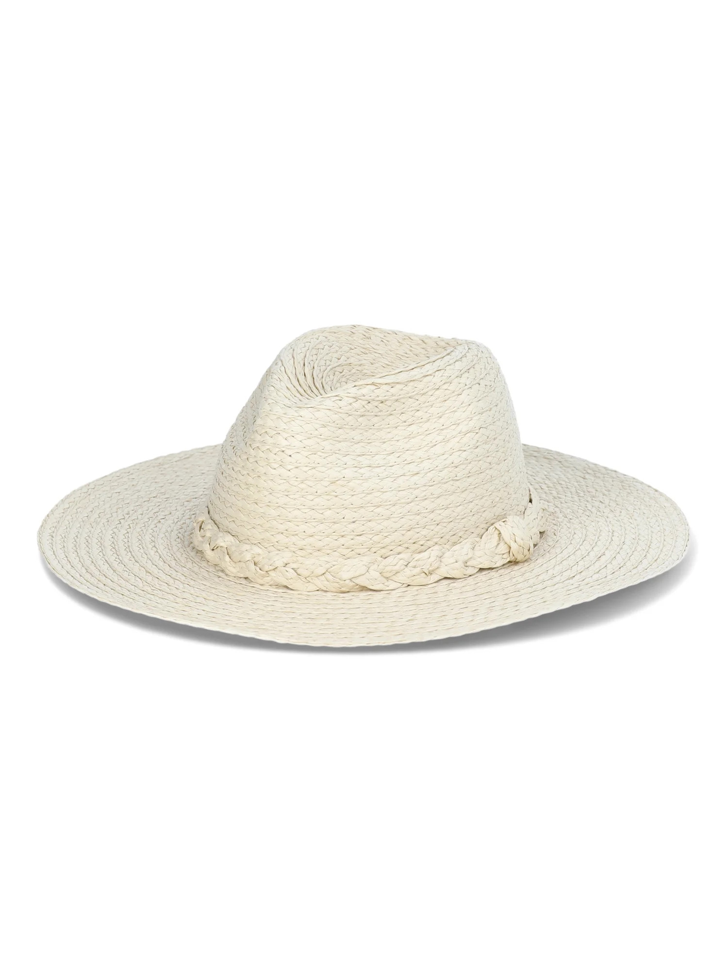 Time and Tru Women’s Braided Woven Straw Fedora Hat | Walmart (US)