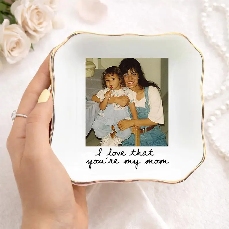 Mothers Day Gift for Mom, Custom Photo Trinket Tray, Custom Ring Dish With Picture, Gift for Gran... | Etsy (US)