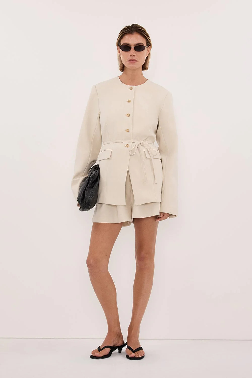 CYRUS BONE COLLARLESS BLAZER | DISSH