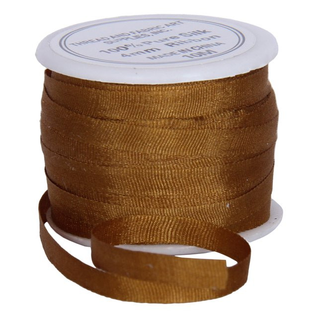 100% Pure Silk Ribbon by Threadart - 4mm Brown - No. 671 - 3 Sizes - 50 Colors Available - Walmar... | Walmart (US)