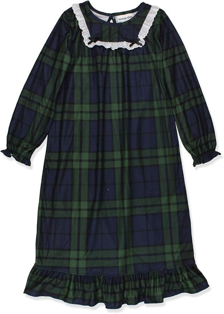 Komar Kids Girls Toddler Traditional Holiday Christmas Plaid Nightgown Pajamas | Amazon (US)