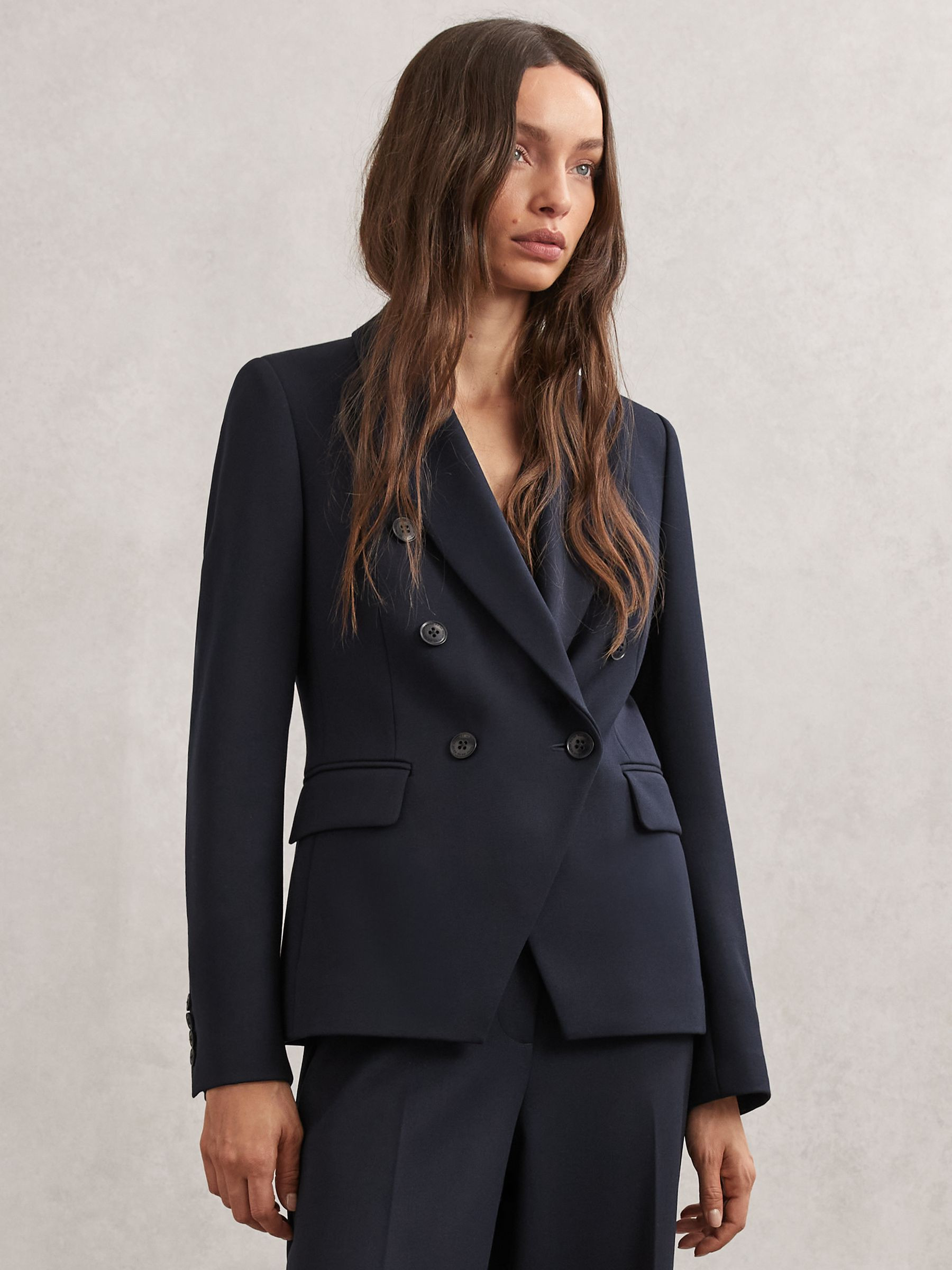 Double-Breasted Suit Blazer in Navy | Reiss DE