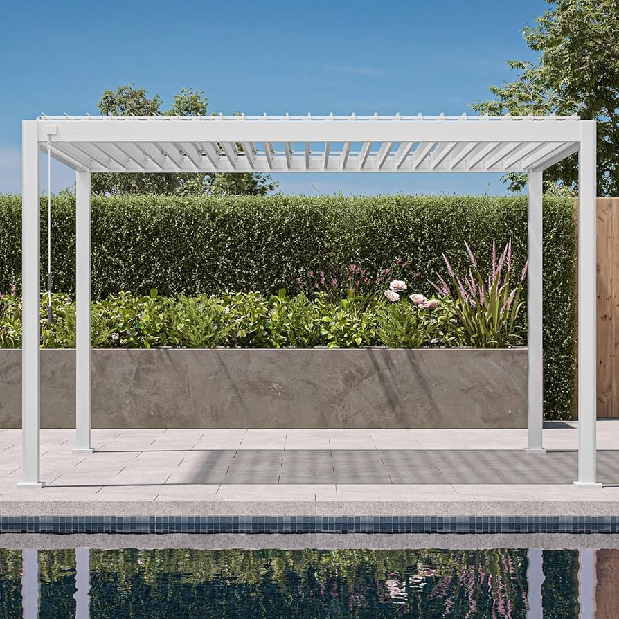 Mirador 111S Round Louvered Pergola Gazebo, 10Ft x 13Ft, Full Aluminum Frame, Adjustable Roof, Ou... | Amazon (US)