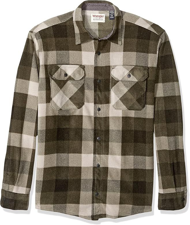 Wrangler Authentics Men's Long Sleeve Fleece Shirt | Amazon (US)
