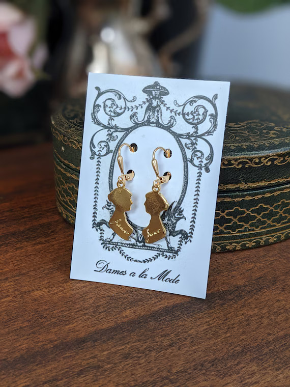 Jane Austen Earrings Jane Austen Silhouette Jane Austin | Etsy | Etsy (US)