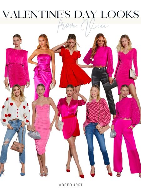 Valentine’s Day outfits from Vici, pink dress, red dress, date night outfit, Valentine’s Day party outfit, pink dress pants, Valentine’s Day cocktail dress, pink cocktail dress, Valentine’s Day sweater, heart sweater

#LTKstyletip #LTKSeasonal #LTKparties
