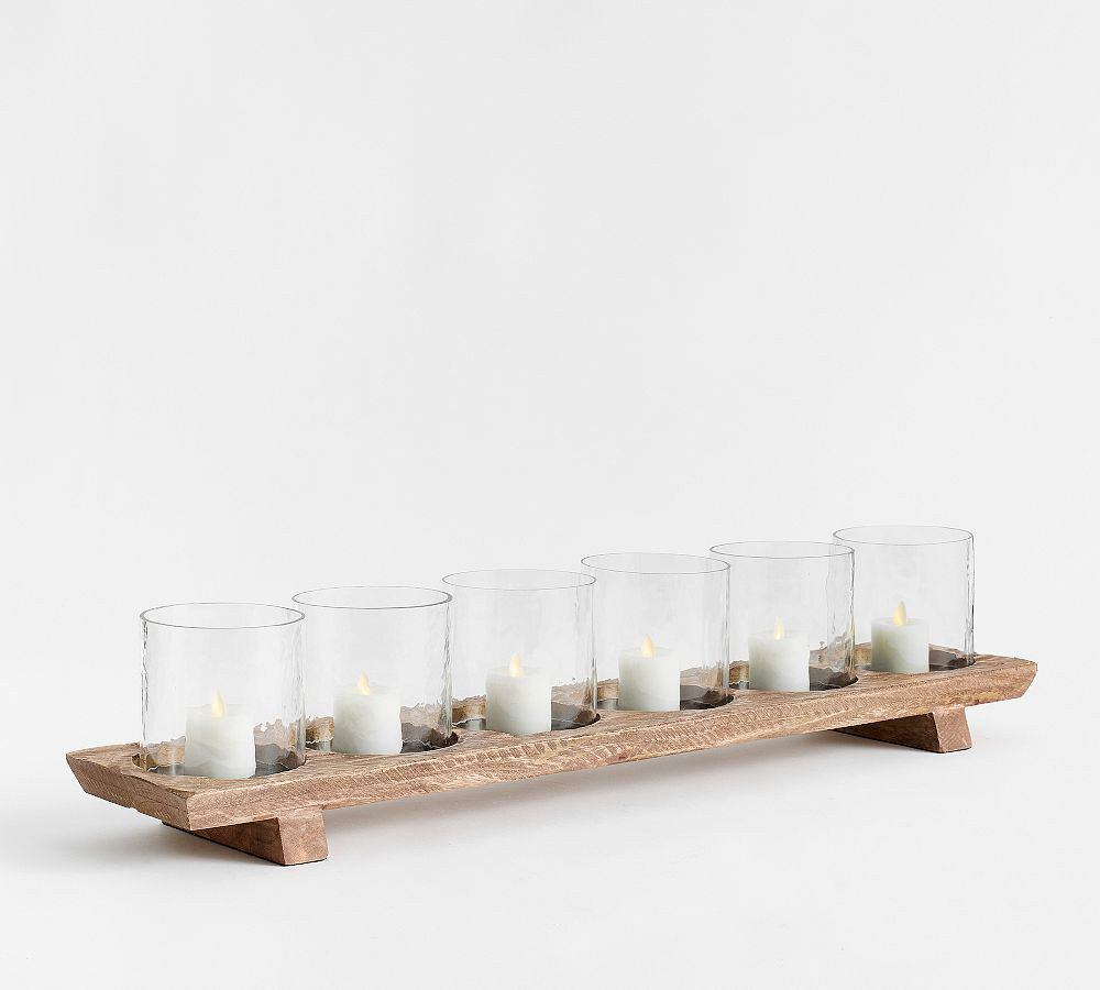 Wooden Candle Holder Centerpiece | Pottery Barn (US)