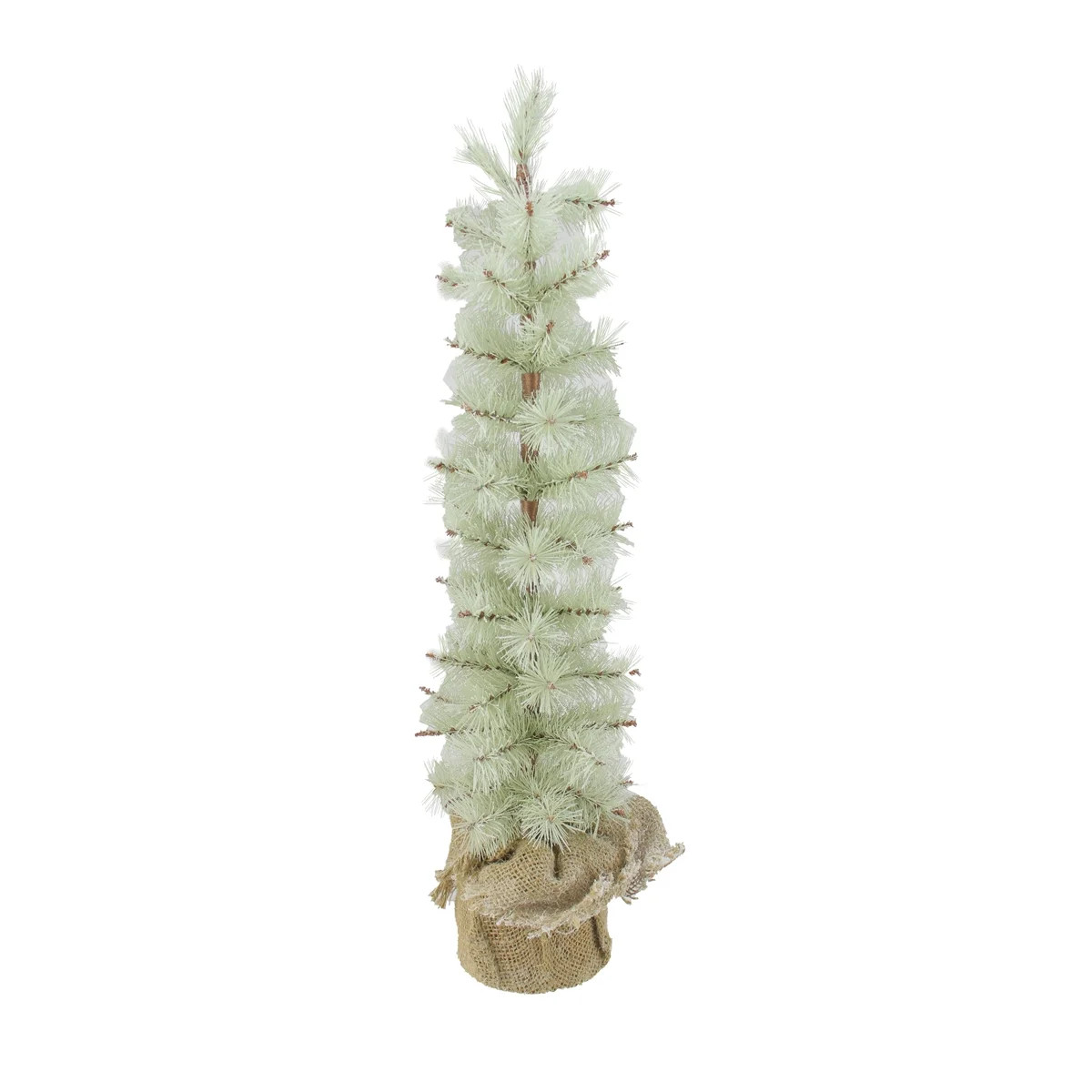 Arett Sales 2' Unlit Artificial Christmas Tree Silent Luxury Frosted Green Pine with Burlap Base | Walmart (US)