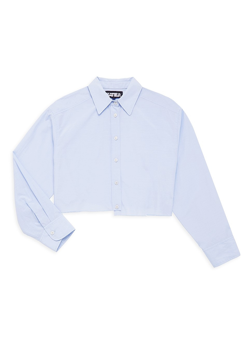 Little Kid's & Kid's Cropped Button Down Shirt - Blue - Size 16 | Saks Fifth Avenue