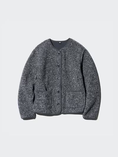 Pile Lined Fleece Crew Neck Cardigan | UNIQLO US | UNIQLO (US)