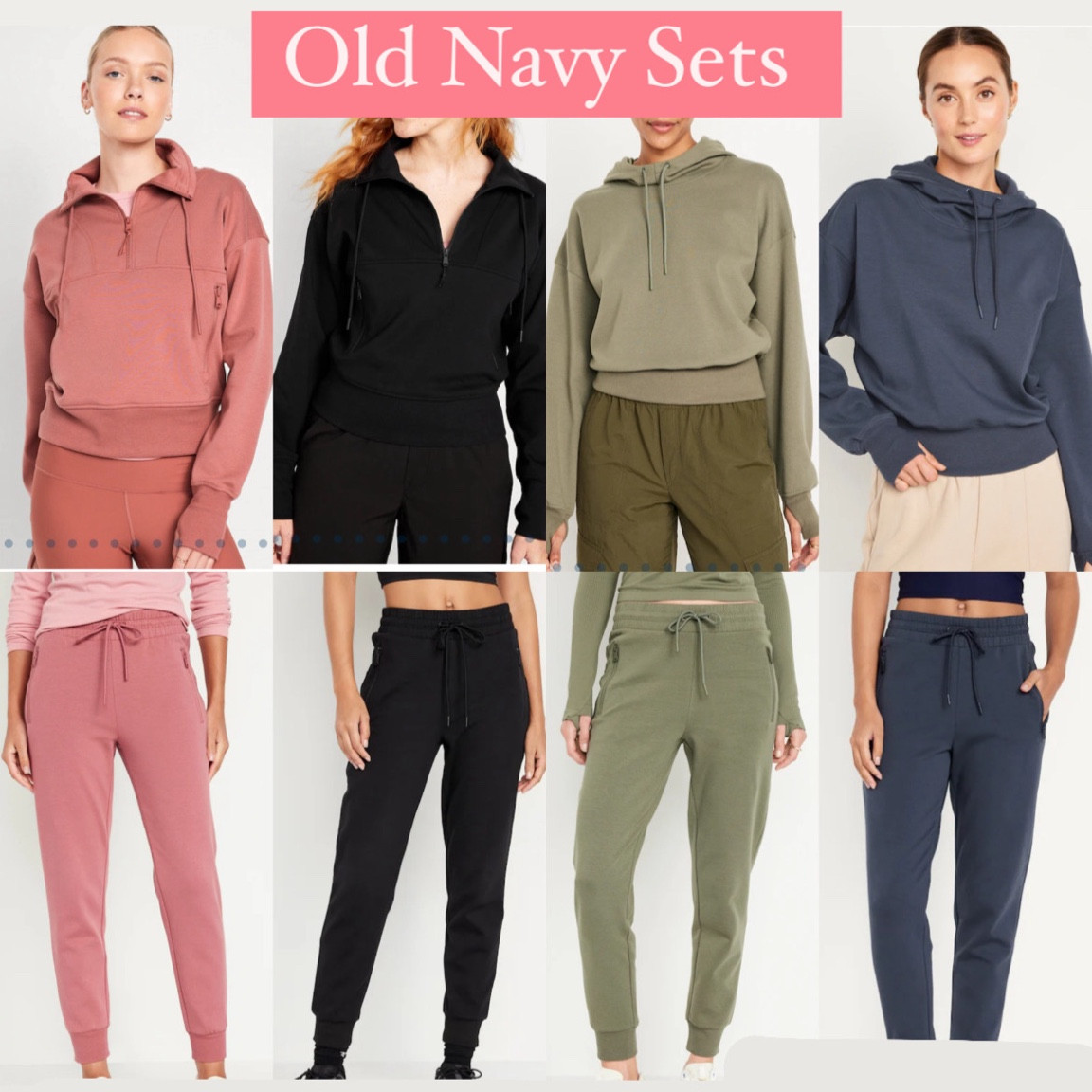 Old navy sets! And on sale, lounge sets, loungewear, casual outfit, joggers, matching sets 

#LTKfitness #LTKfindsunder50 #LTKsalealert