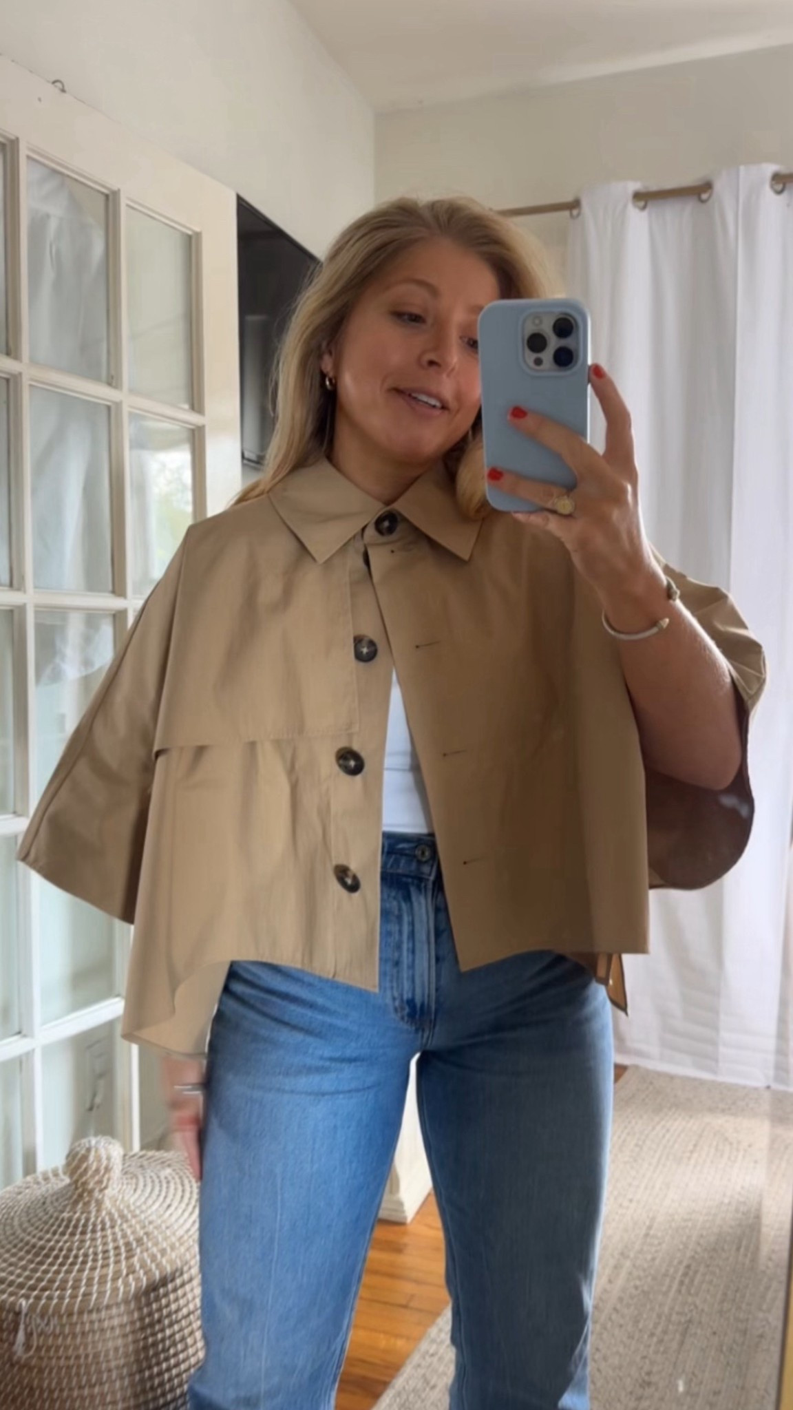 Cropped trench coat for fall! OBSESSED with this trend - My exact one is last year COS (this years version is tagged but slightly different). Wearing a small/medium 

#LTKStyleTip #LTKMidsize #LTKSeasonal