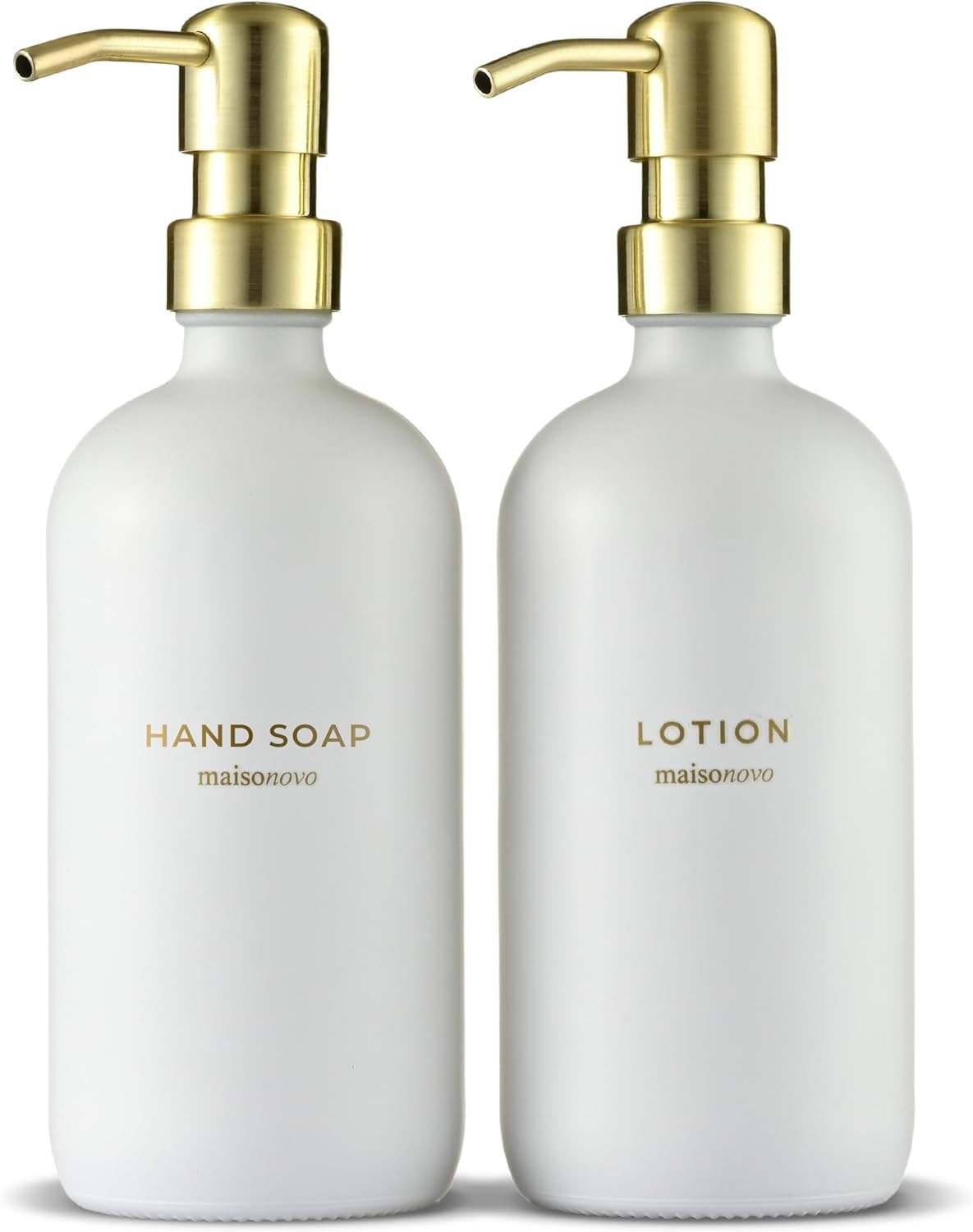 MaisoNovo Soap Dispenser 2-Piece Set | 16.9oz Clear Bottles with Gold Stainless Steel Pumps | Amazon (US)