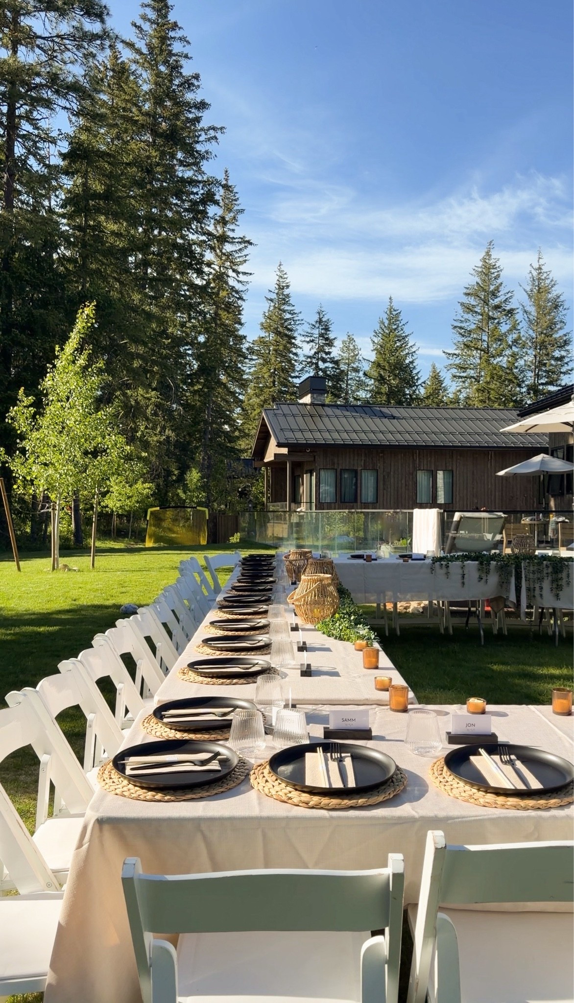 Outdoor group dinner party, hibachi night set up using disposable plates and utensils!

#LTKHome