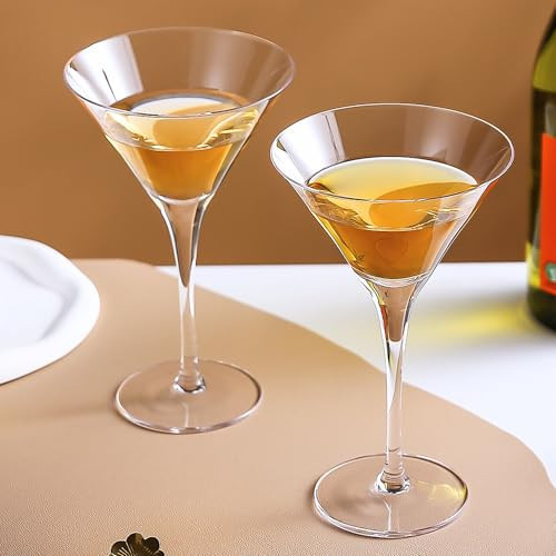 Lidy Martini Glasses Set of 2 - Hand-Blown 7oz Crystal Drinkware Set for Cocktail Party with Espresso, Cosmopolitan, Manhattan, Gimlet - Home Bar Vintage Glassware - Christmas Gifts for Martini Lovers | Amazon (US)