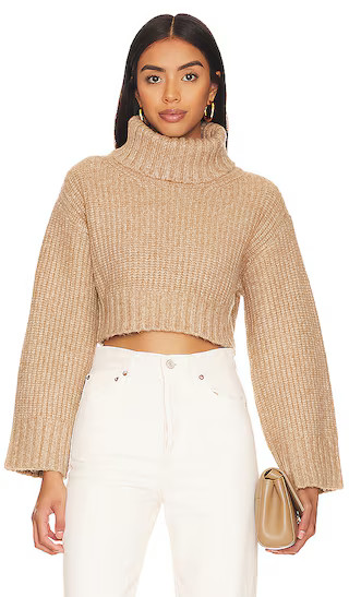 Feya Cropped Pullover in Beige | Revolve Clothing (Global)