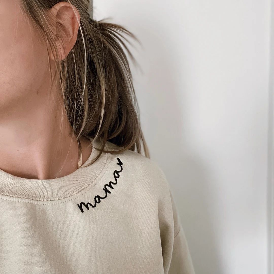 Mama Embroidered Sweatshirt | Etsy (US)