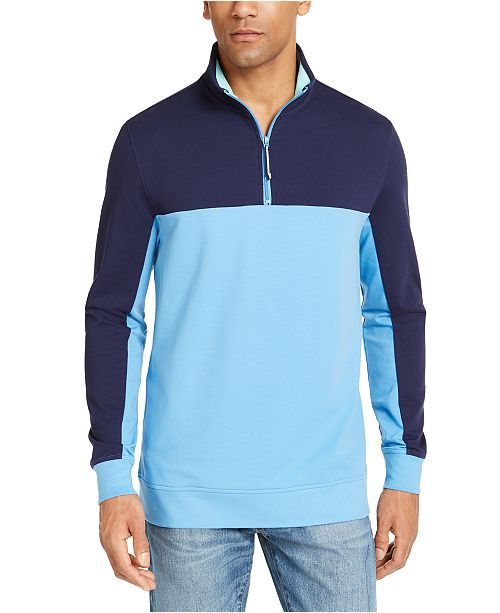 Men's Regular-Fit Colorblocked 1/4-Zip Sweatshirt, Created For Macy's | Macys (US)