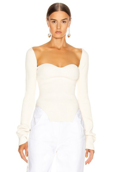 KHAITE Maddy Long Bustier Top in White | FWRD 