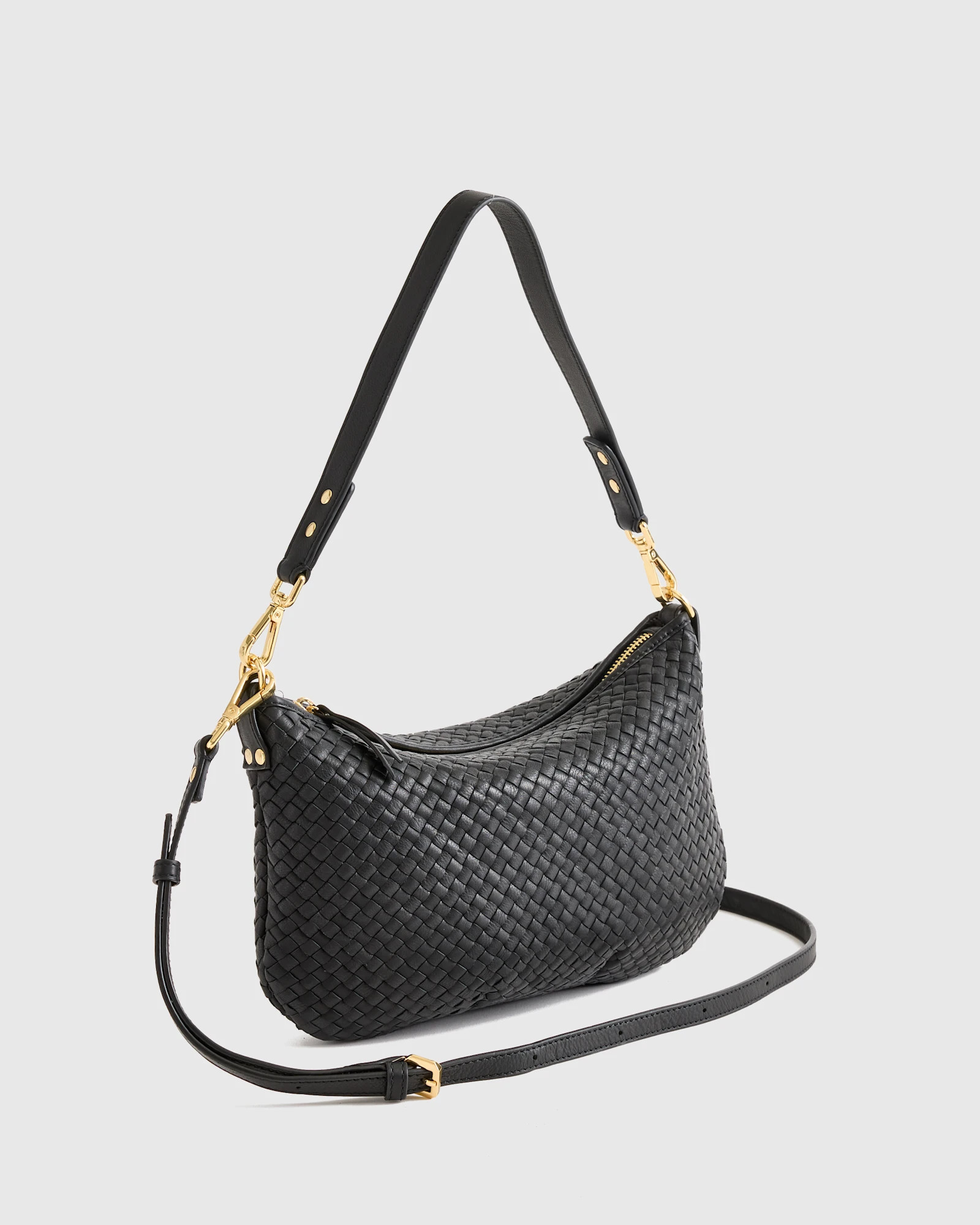 Sloane Handwoven Mini Shoulder Bag in Cognac | Quince