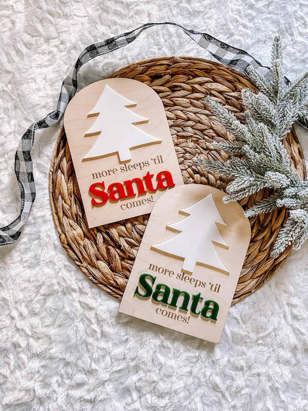 Countdown to Christmas Dry Erase Sign Wooden Days Remaining Sleeps Until Xmas Santa Claus Advent ... | Etsy (US)