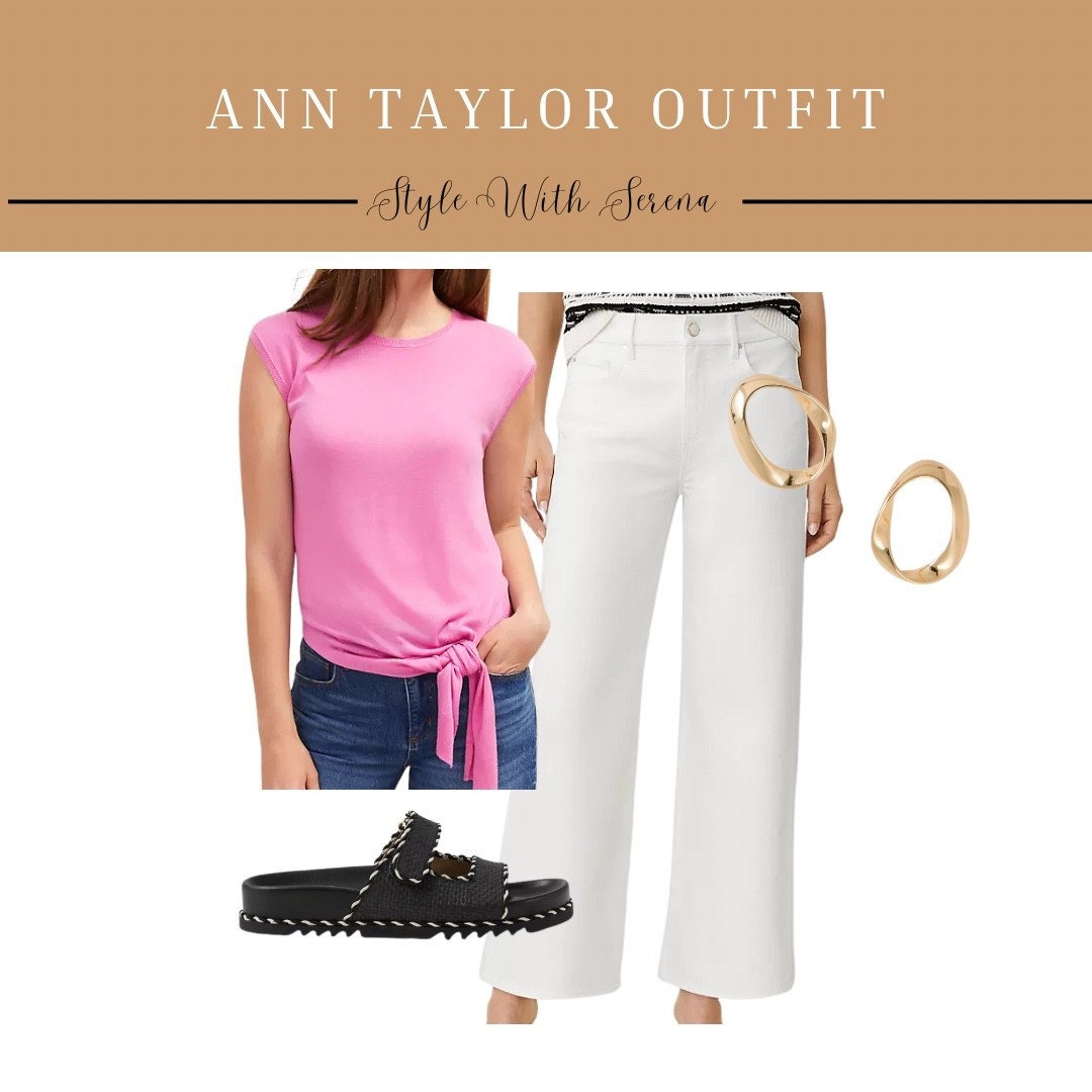 Ann taylor outfit 
White jeans 
White denim 
Sandals 
Summer outfit 
Casual outfit 

#LTKSeasonal #LTKSaleAlert #LTKStyleTip