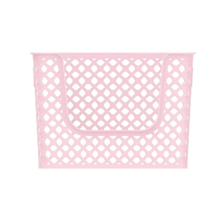 Mainstays Open Front Decorative Basket, Pink Blush | Walmart (US)
