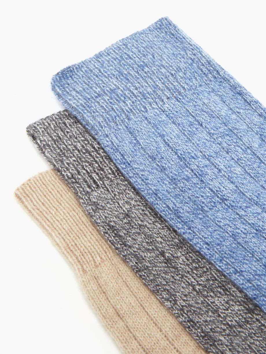Pack of three Waddington cashmere-blend socks | Matches (US)