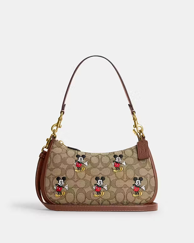 Disney X Coach Teri Shoulder Bag In Signature Jacquard With Mickey Mouse Print | Coach Outlet US