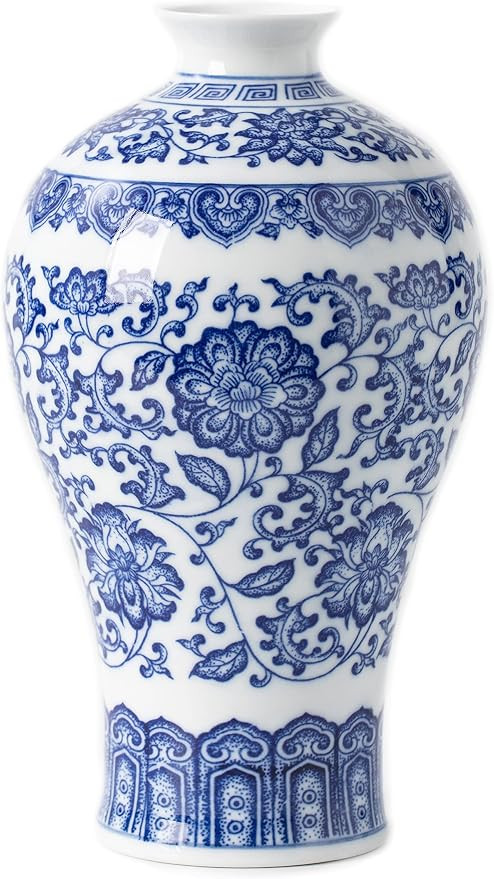 Blue and White Vase, Blue Vases Home Décor, Chinoiserie Vase, Blue and White Porcelain, Ceramic ... | Amazon (US)
